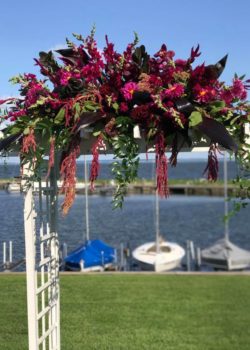 outdoor chalice wedding flowers